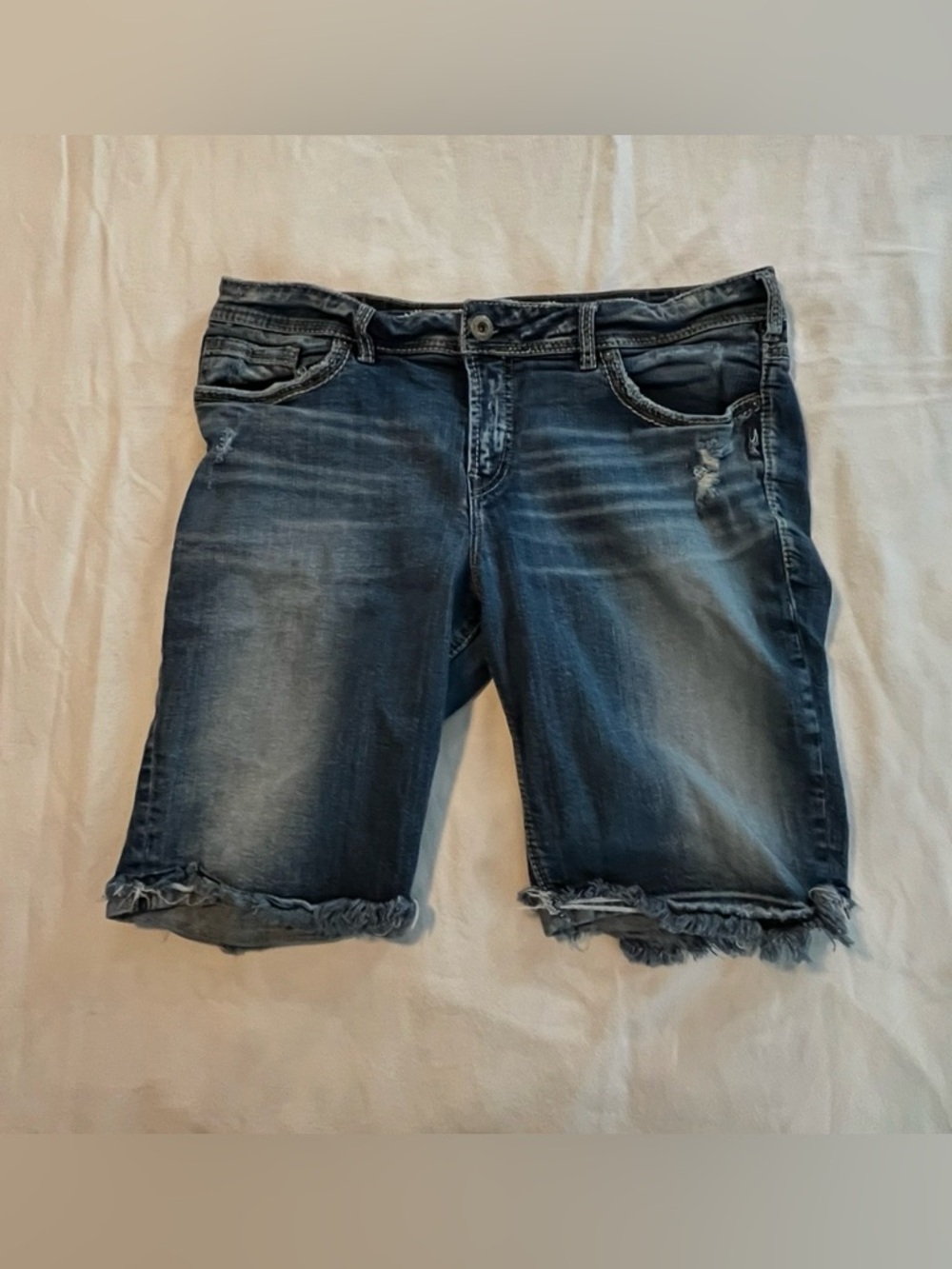 Silver Jeans Denim Bermuda Shorts - Washed Blue